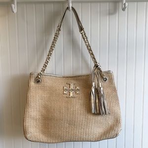 Tory Burch Straw Hobo Bag